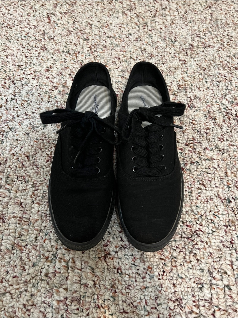 Classic Black Canvas Lace-Up Sneakers